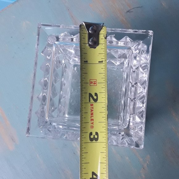 Crystal Vase Waterford Square Diamond Cut Clear Glass Marquis - Picture 11 of 16